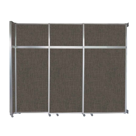 Versare Operable Wall Sliding Room Divider 9'9" x 8'5-1/4" Mocha Fabric 1070269
